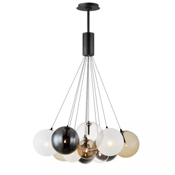Twelve Light Modern Cluster Chandelier