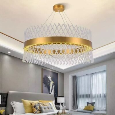 نجفة شلال كريستال ذهبي مودرن - الاناقة والفخامة تتحدث