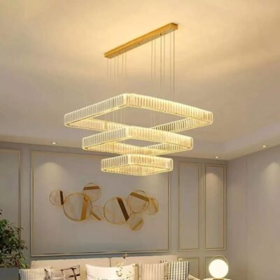 نجفة كريستال مودرن لوسنت – تصميم عصري هندسي بإضاءة LED أنيقة