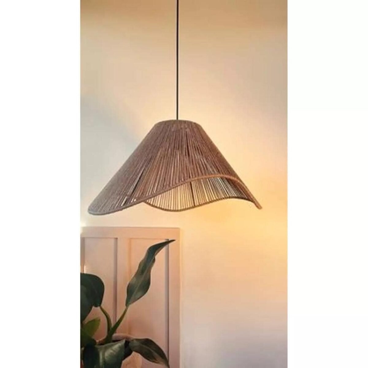 Boho Jute Halo Ceiling Pendant - Image 1