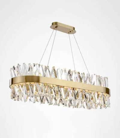 نجفة مودرن كريستال جيلدد راي – تصميم ذهبي فاخر
