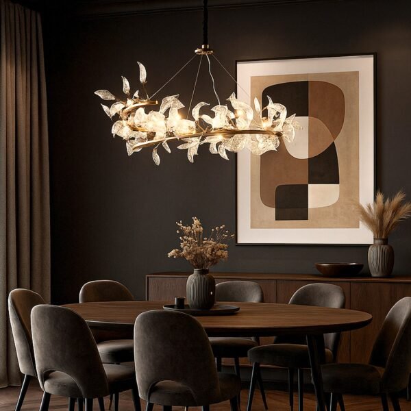 Luminous Glass Wreath Chandelier
