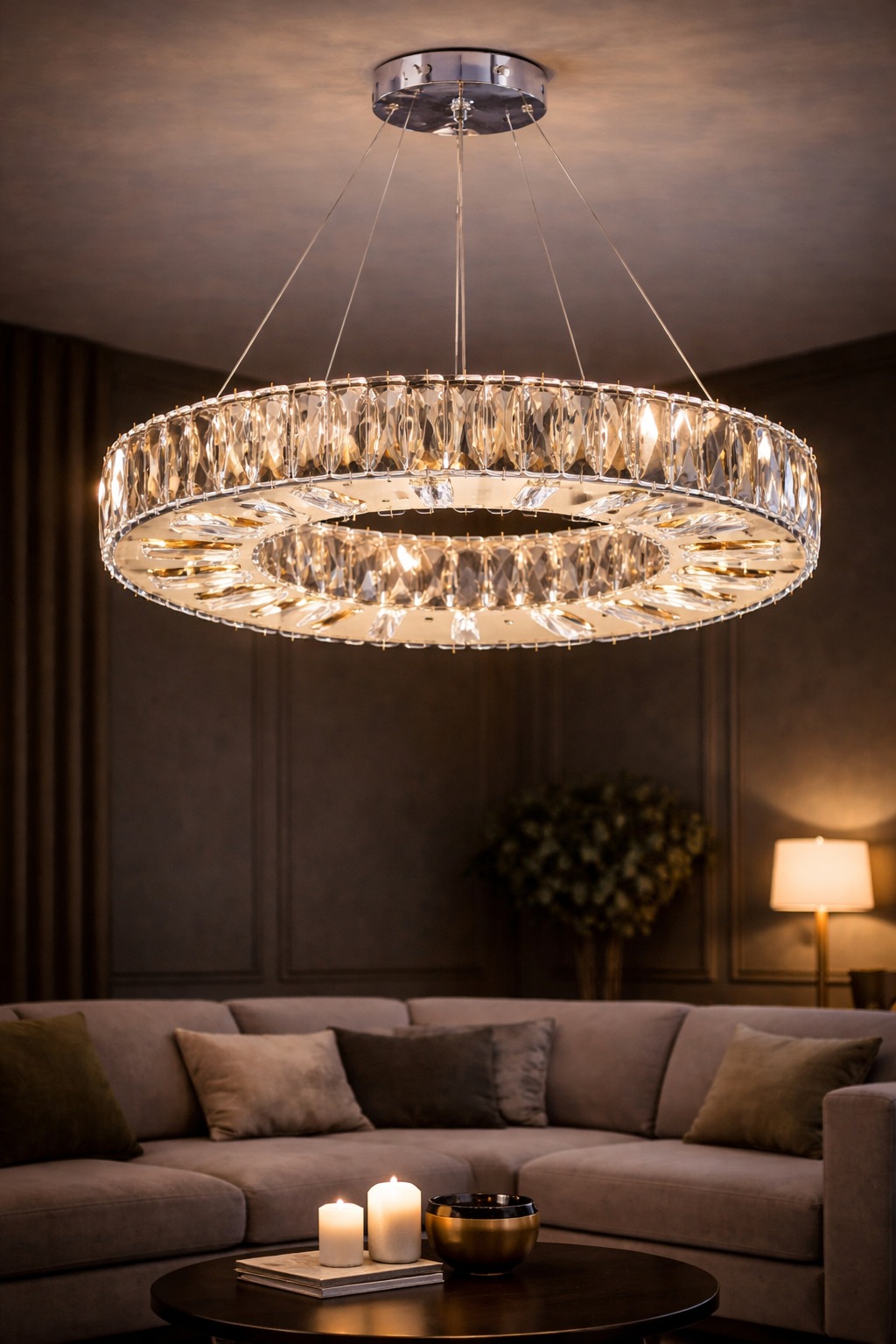 WhatsApp Image 2026-01-15 at 1.15.05 PM نجفة كريستال مودرن جولدن أورا - الصورة 1
