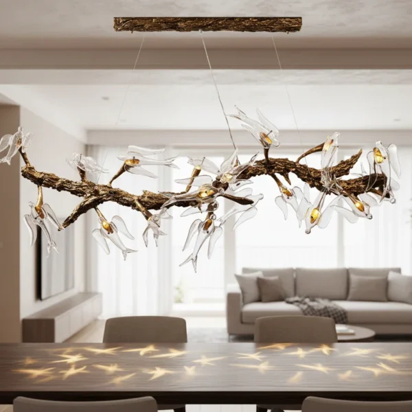 نجفة فنية جولدن بيردز فلوك | أضف لمسة فنية وفاخرة لمنزلك – تسوق الآن