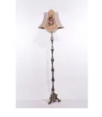 Brass Floor Lamp with Aubusson Lampshade - Image 2