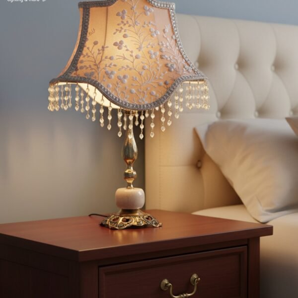 Floral Elegance Brass Table Lamp