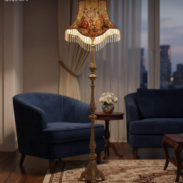 Classic Bloom Brass Gobelin Floor Lamp