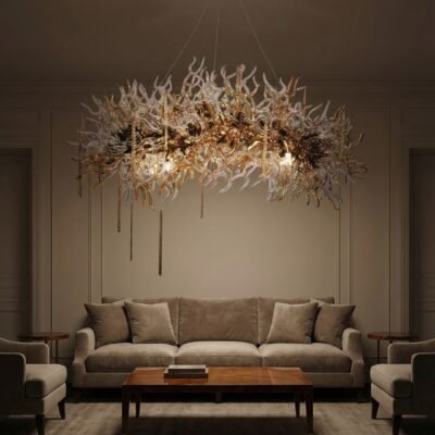 نجفة فنية جلوينج جلاس ريف – إضاءة وديكور فني عصري