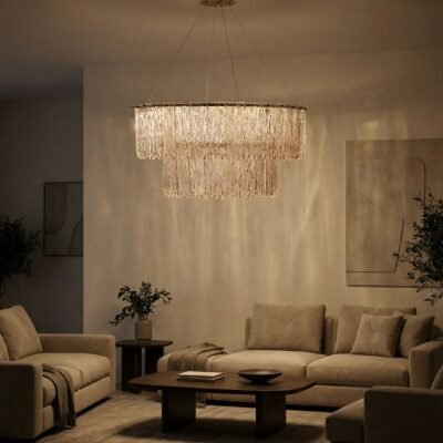 نجفة فنية شيمرينج جلاس ووترفول اضاءة ديكور فني للمنزل| تسوق بأفضل سعر