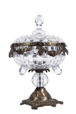 Royal Pedestal Crystal Bonbonniere with Brass Base - Image 2
