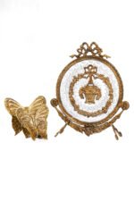 Royal Crystal & Brass Decorative Plate with Stand - Image 2