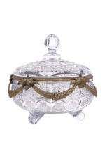 Royal Crystal Bonbonniere with Brass Accents - Image 2