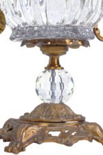 Royal Pedestal Crystal Bonbonniere with Brass Handles - Image 4