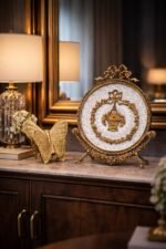 Royal Crystal & Brass Decorative Plate with Stand