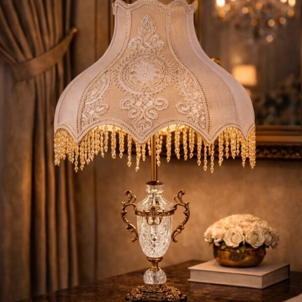 أباجورة نحاس كريستال