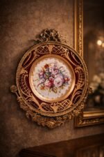 لوحة حائط بورسلين ونحاس أنتيك