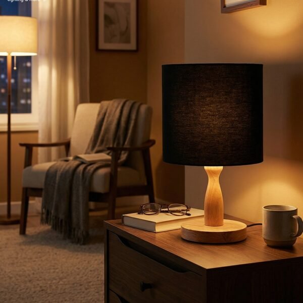 أباجورة وود نوار