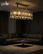 Lyra Geometric Crystal Oval Oxide Chandelier