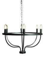 Modern Black Ring Candelabra Chandelier - Image 4