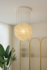 Cloudy Pearl Disc Chandelier - Image 2