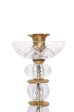 ⁦شمعدان كريستال أسفور فاخر بتفاصيل نحاس ملكي ارتفاع 25 سم⁩ - الصورة ⁦4⁩