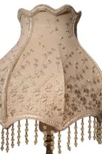 Royal Brass & Marble Salon Lamp with Premium Turkish Guipure Shade - Image 3