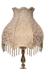 Royal Brass & Marble Salon Lamp with Premium Turkish Guipure Shade - Image 4