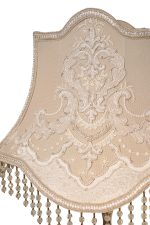 Royal Brass & Marble Bedside Lamp with Premium Turkish Guipure Shade - Image 4