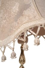 Royal Brass & Marble Salon Lamp with Luxury Velvet Shade & Handcrafted Trimmings - Image 3
