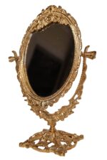 Luxurious Ornate Brass Swivel Tabletop Mirror - Image 3
