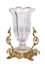 Luxurious Crystal Vase with Royal Brass Stand - Image 2