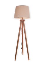 Modern Wooden Tripod Floor Lamp - Image 2