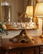 Luxurious Crystal & Brass Ashtray