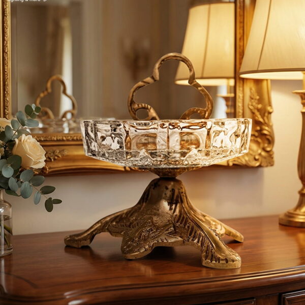 Luxurious Crystal & Brass Ashtray