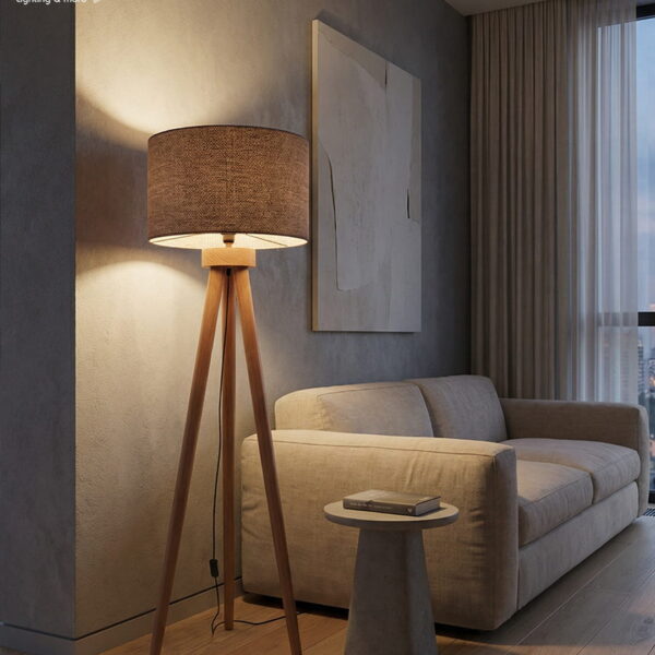 Modern Beechwood Floor Lamp
