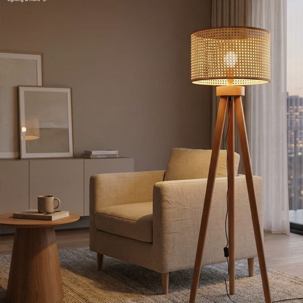 لمبادير خشب مع رتان