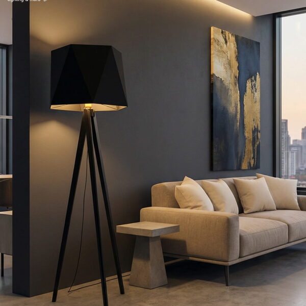 لمبادير ثلاثي الأرجل أسود سداسي مودرن