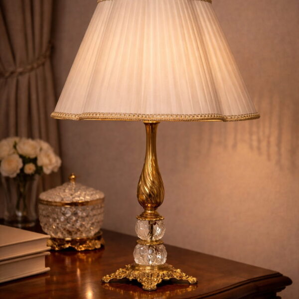Royal Brass & Crystal Salon Lamp