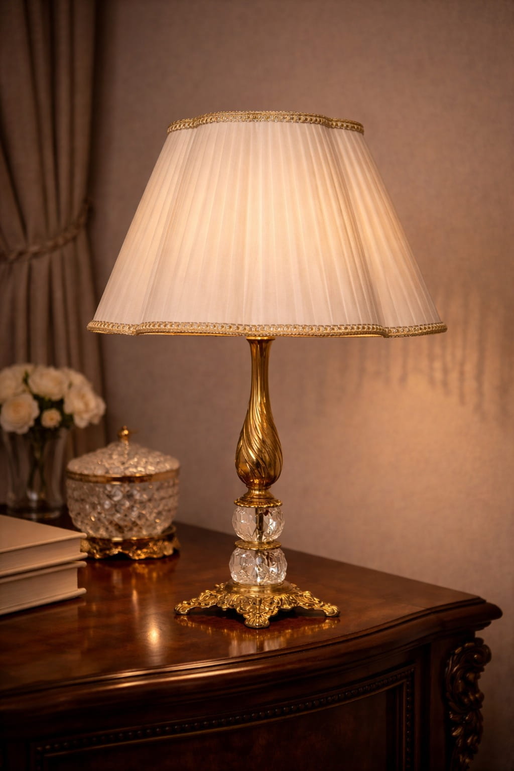 WhatsApp Image 2026-03-31 at 2.55.47 PM Royal Brass & Crystal Salon Lamp - Image 1