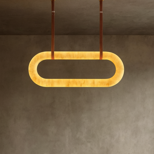 Aura Alabaster Oblong Chandelier