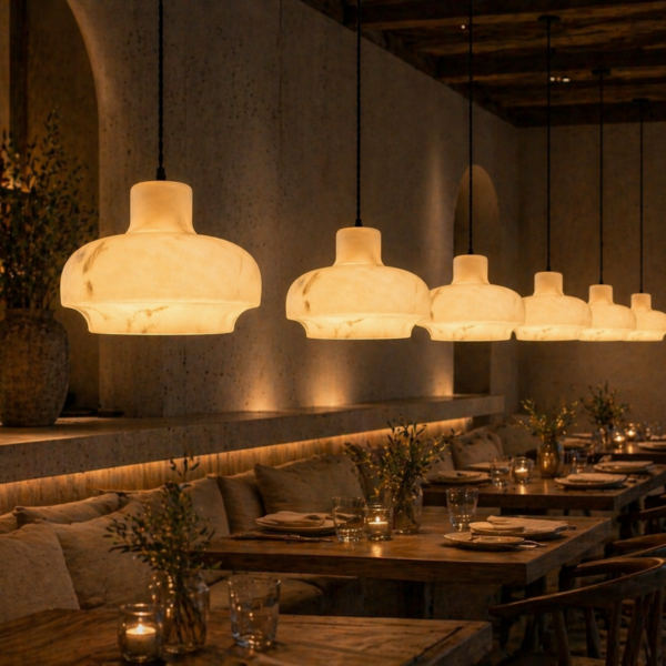 The Ethos Alabaster Bell Pendant