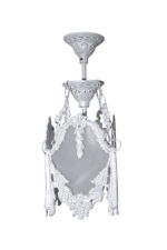 ⁦فانوس كلاسيك أبيض بتصميم التاج⁩ - الصورة ⁦2⁩