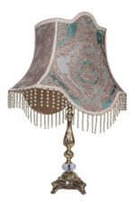 Imperial Velvet & Brass Table Lamp - Image 6