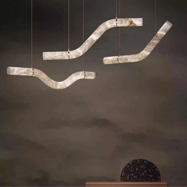 The Grand Serene Wave Alabaster Copper Masterpiece Chandelier