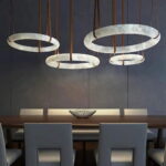 The Celine Collection Circular Alabaster Halo Chandelier