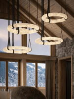 The Celine Collection Circular Alabaster Halo Chandelier - Image 2