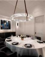 The Celine Collection Circular Alabaster Halo Chandelier - Image 9