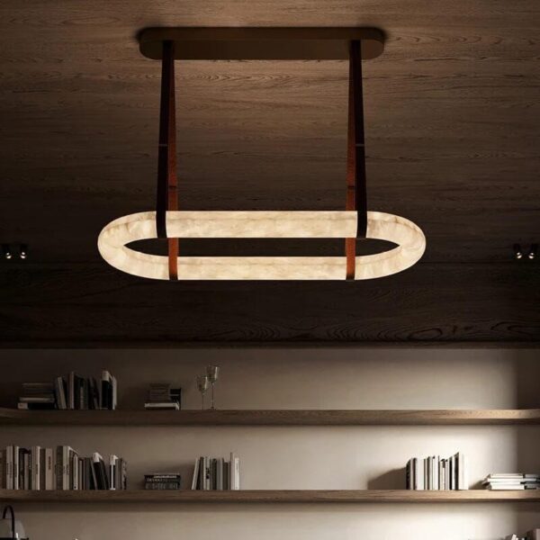 Aura Alabaster Oblong Chandelier