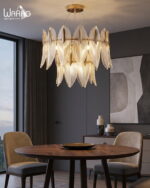 Gilded Laurel Leaf Chandelier