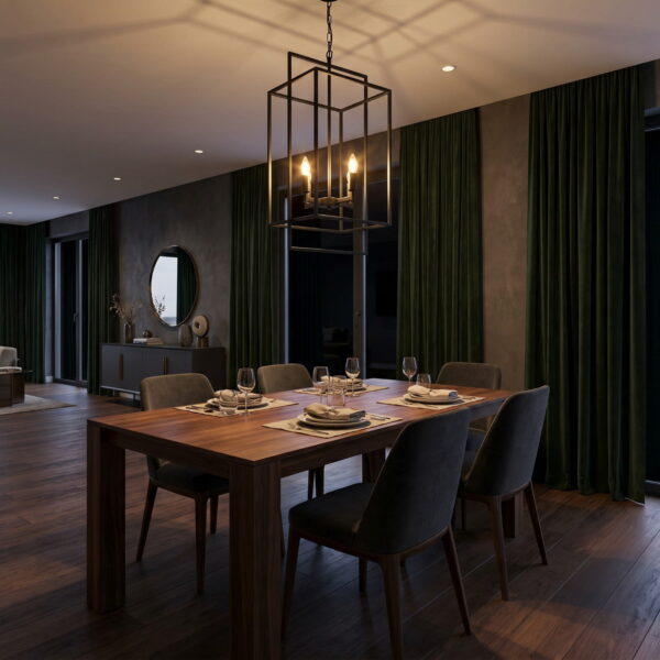 Obsidian Frame Prism Chandelier